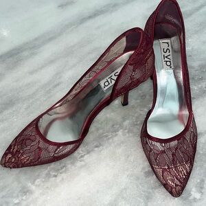 rsvp Lace Wine Heels